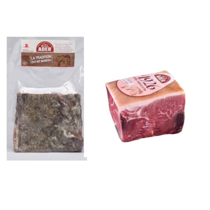 1/4 jambon sec 9 mois 800g et 1/4 Poitrine de porc plate 600g - Pyrénées