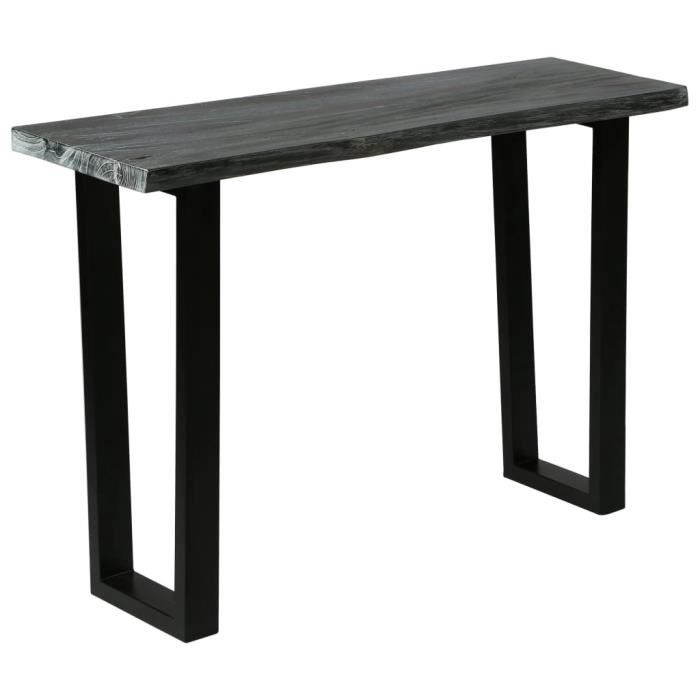 Table de Console-Table d’Appoint-style contemporain Bois de Melia azedarach 110x35x75 cm Gris