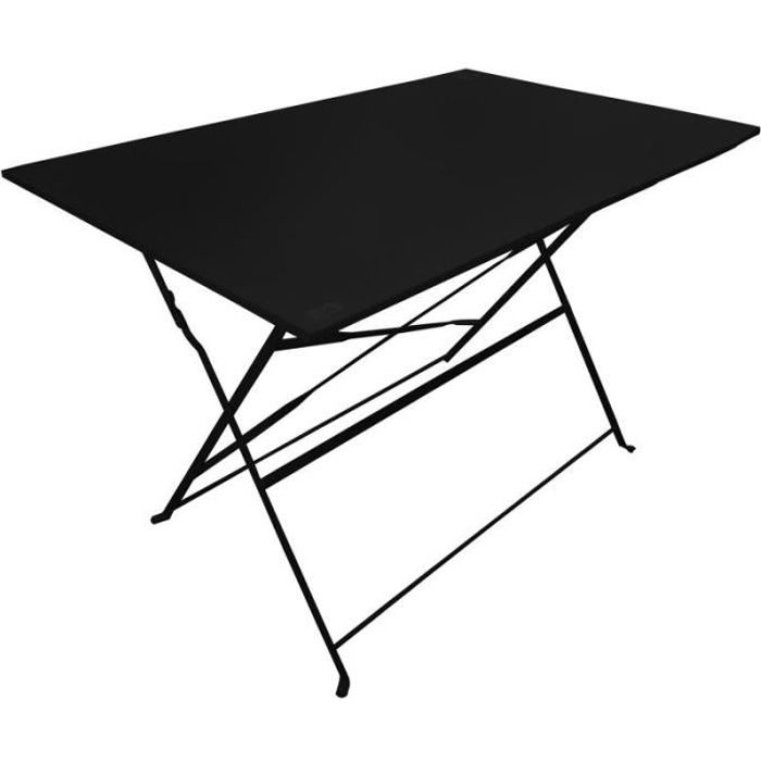 Table De Jardin Pliante -palerme- 110cm Noir - Paris Prix