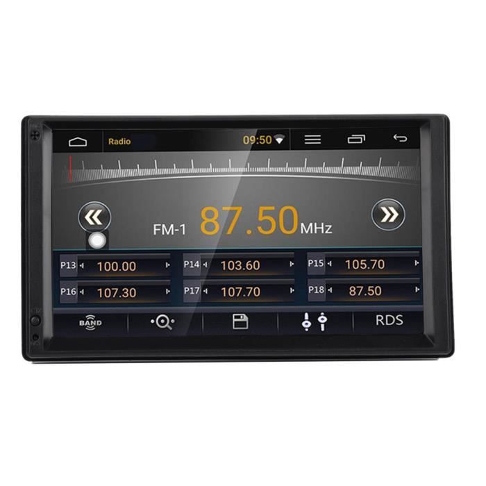 Qiilu Lecteur d'autoradio Voiture 7' 2 Din pour Android 10.0 Radio Stéréo Lecteur MP5 avec Navigation GPS Multimédia BT WIFI