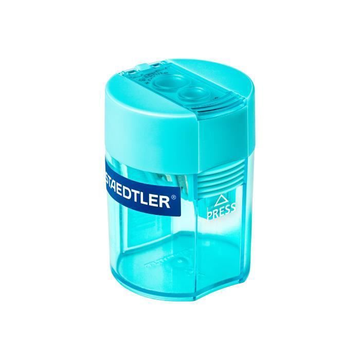 STAEDTLER Taille-crayon 2 trous cyan métal, polystyrène (pack de 10)