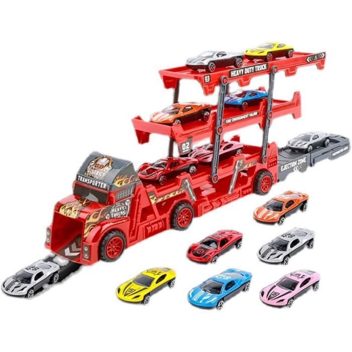 Camion de Transport Voiture Jouet Mini véhicules pour Enfants Cadeau pour Garçons -Rouge