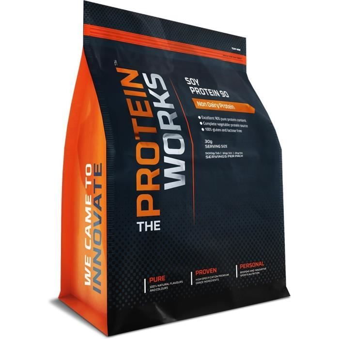 The Protein Works - Protéine de Soja 90 - Protéine Pour Végétaliens et Végétariens - Shaker et Cuillère Doseuse Gratuits - Nature -