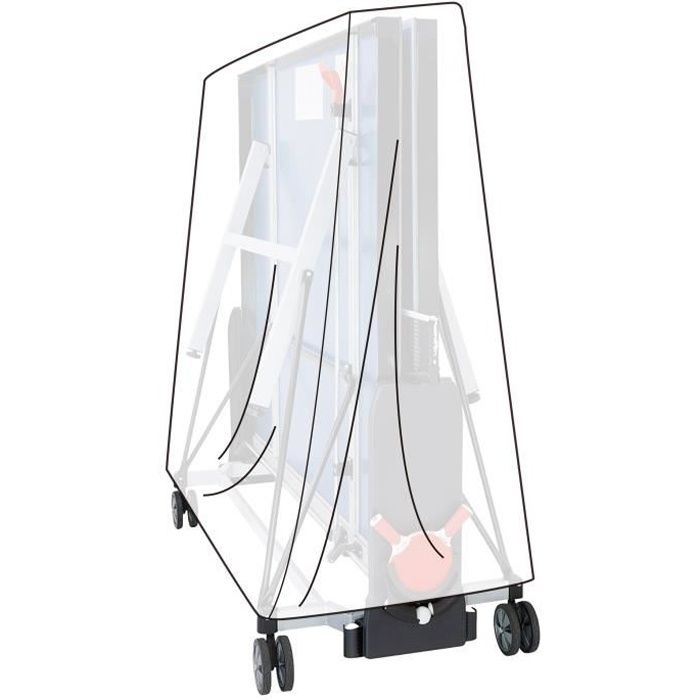 WOLTU Housse de protection pour table de ping-pong résistant à l'eau 182x160x55 cm, Transparent