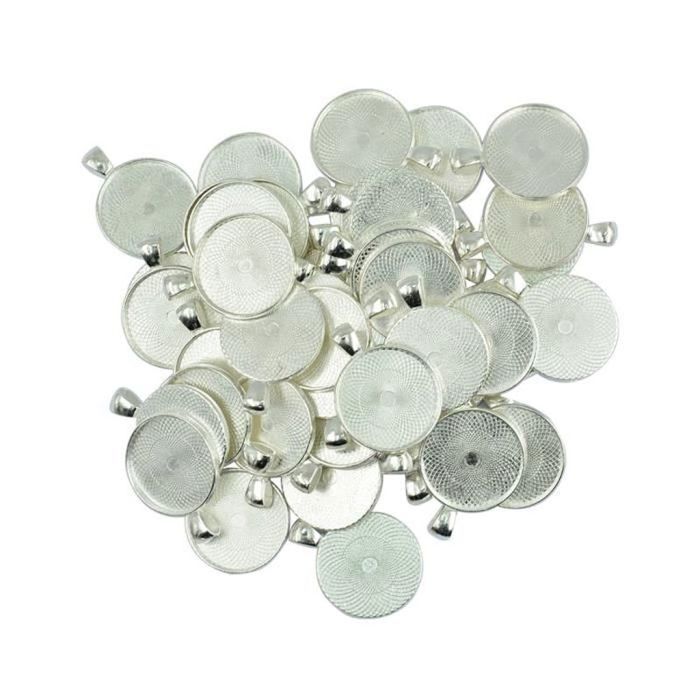 24 Sets Bagues Cabochon Acier Inoxydable 4 Tailles + Cabochons Verre - Kit DIY Bijoux Réglables