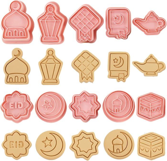 16 Emporte-Pièces Eid Mubarak Ramadan - Formes 3D Pour Biscuits Et Gâteaux