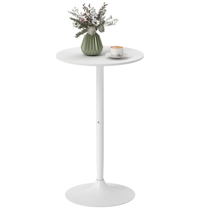 Table de bar ronde HOMCOM table de bistro mange-debout table de cuisine style contemporain avec plateau peint et cadre en acier