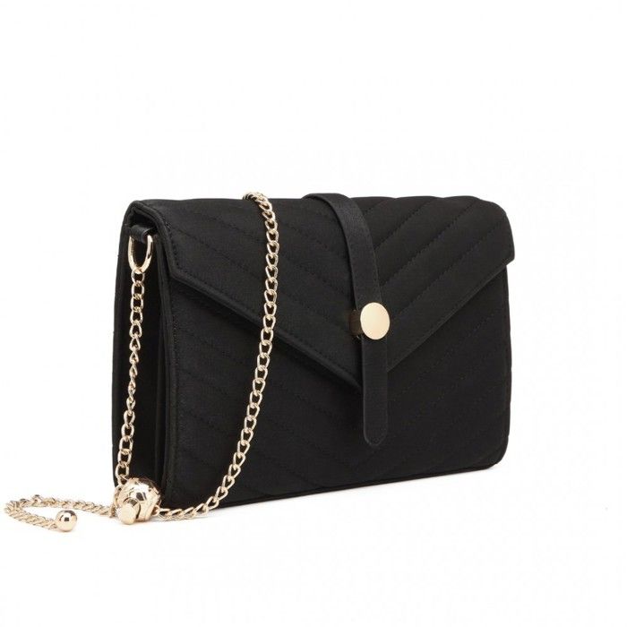 Quilted Sac Pochette Femme Noir Sac Pochette Aspect Tressé Noir