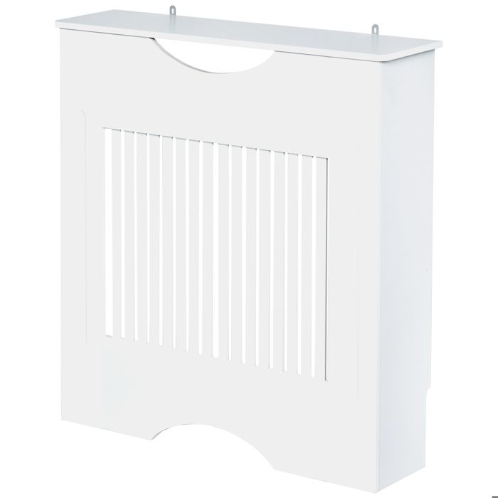 Cache-radiateur - HOMCOM - en bois - design panneau - 78 x 19 x 82 cm - blanc