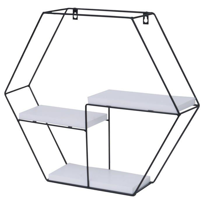 etagere murale suspendue 3 etageres en metal et bois blanc design industriel 43x49x11 cm 04_0008656