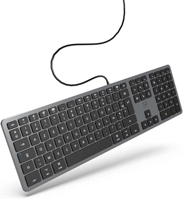 Clavier français AZERTY filaire pour Mac – gris sidéral et noir