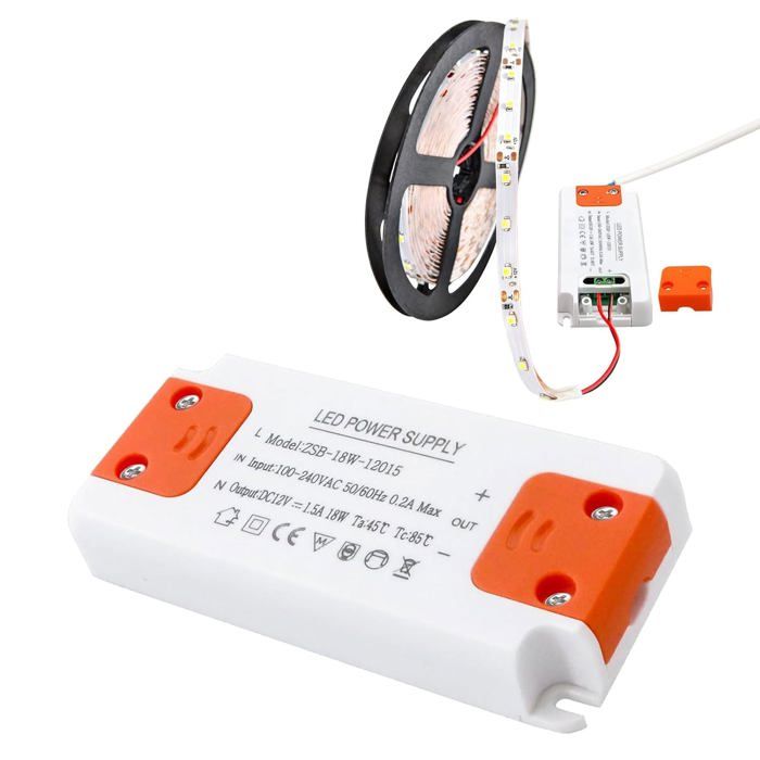UlisemTransformateur LED Entrée 220-240V Sortie DC 12V 1.25A 15W