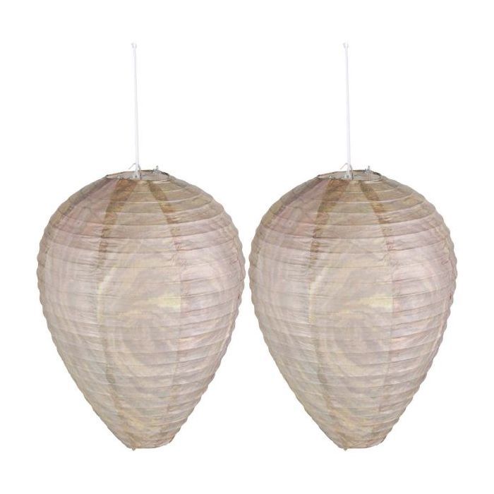 2 Nids De Guêpes Factices En Papier - Répulsif Naturel Pour Balcon, Jardin, Terrasse - Installation Facile, Sans Produits Chimiques