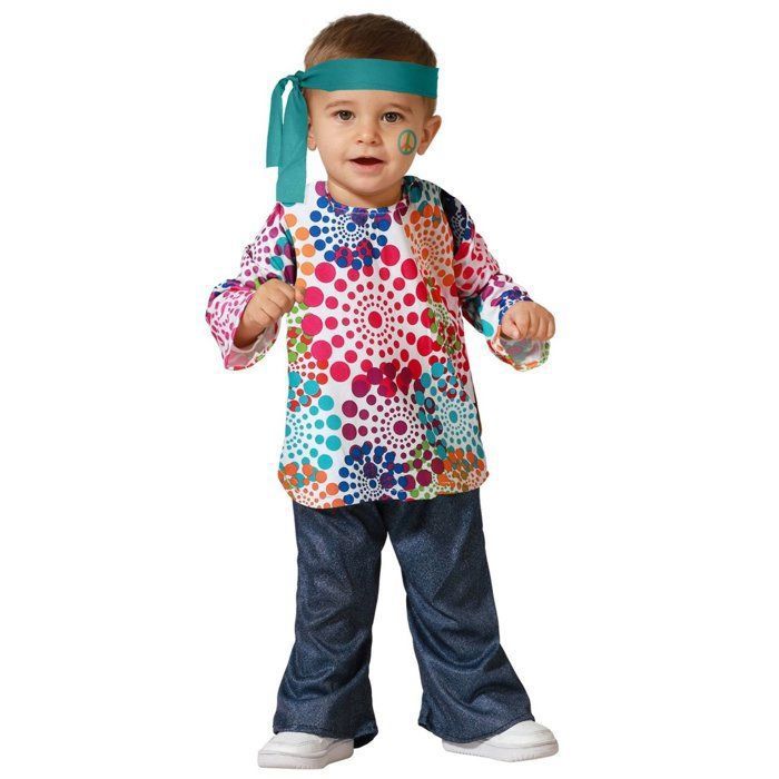 Costume salopette multicolore de bébé clown