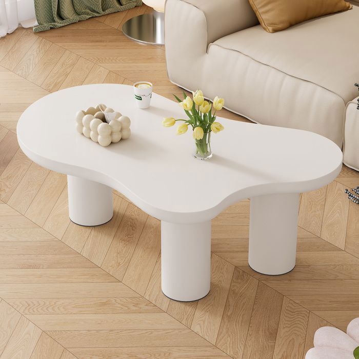 Table basse - Moderne - Forme nuageuse - 107x66cm - Blanc - Asymétrique