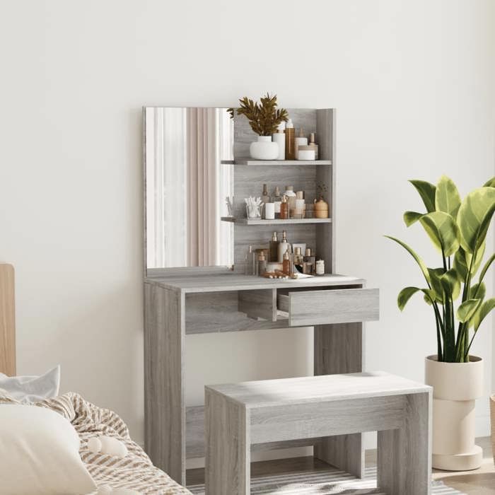 (Gris)Coiffeuse avec miroir Sonoma gris 745x40x141 cm 434804