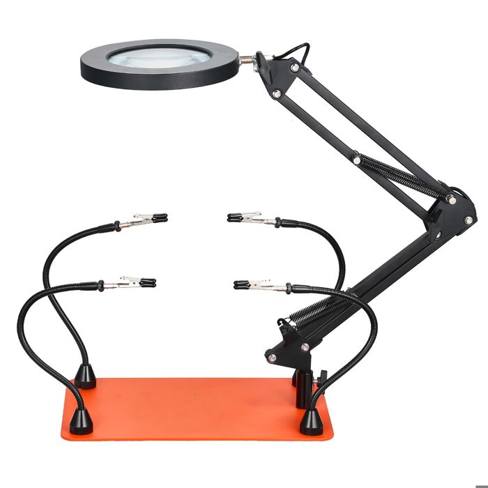 Troisième Main Soudure à 4 Bras Flexibles-Duoku-Station Aide de Soudage Magnétique-avec Lampe Loupe LED 3X Troisième Main Soudure à 4 Bras Flexibles-Duoku-Station Aide de Soudage Magnétique-avec Lampe Loupe LED 3X