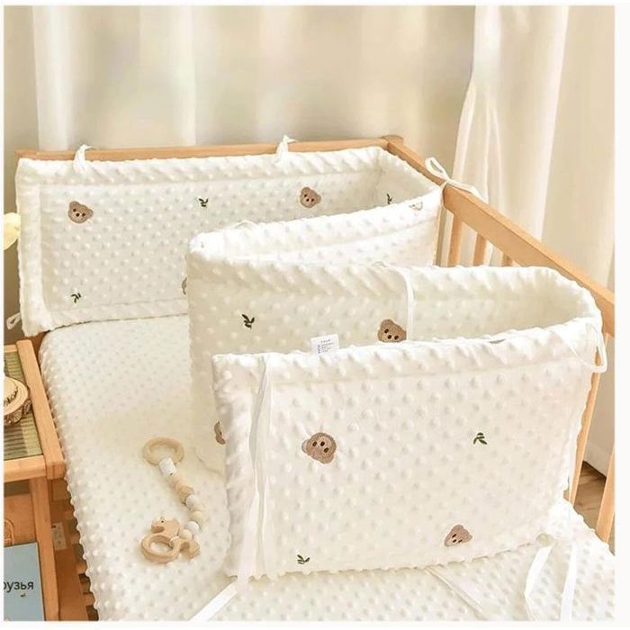Tour De Lit BébéDouce Tour De Lit RespirantLavable Protection Barreaux Lit Bébé pour La Sécurité De Bébé140x28c TOUR DE YYV