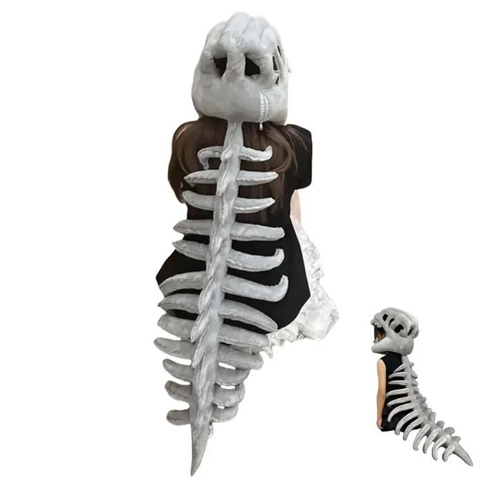 Costume Spinosaurus In Peluche Con Scheletro Realistico – Divertente Outfit Per Halloween, Morbido E Leggero