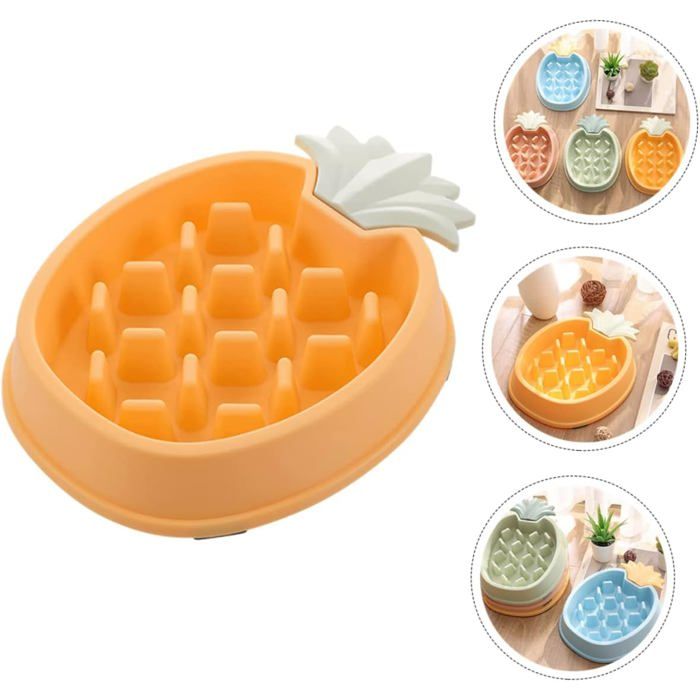 Gamelle Pour Chien En Forme dananas Gamelle Antidérapante Pour Alimentation lente Accessoires Pour Animaux Décoration Intérieure