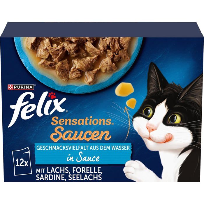 Nourriture Humide pour Chat - FELIX - Sensations - Lot de 6 - 12 sachets de 85 g - Variété de saveurs