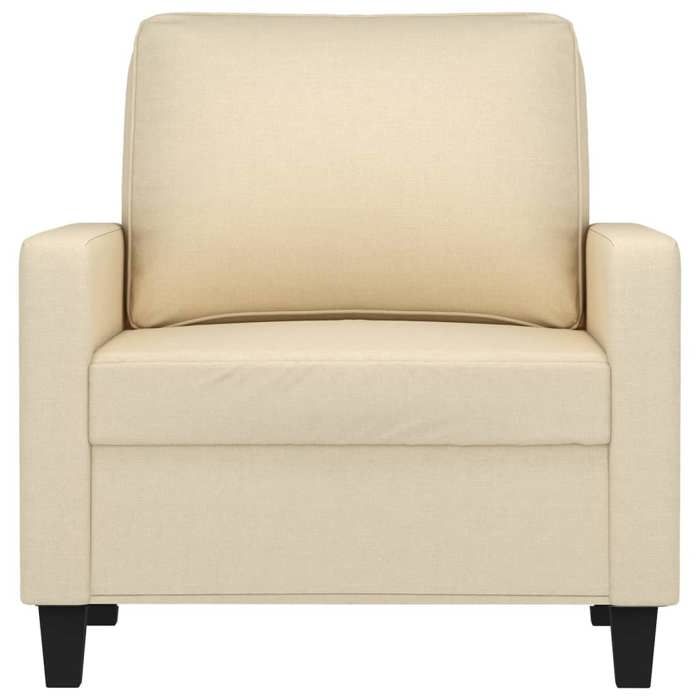 Fauteuil en tissu - MANGO - Crème - 60 cm - 78x77x80 cm - Tissu polyester - Cadre en métal - Rembourrage en mousse Fauteuil en tissu - MANGO - Crème - 60 cm - 78x77x80 cm - Tissu polyester - Cadre en métal - Rembourrage en mousse