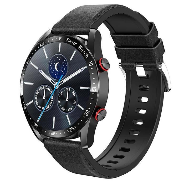 Montre connectée HW20 avec ECG+PPG bracelet business en acier inoxydable appels Bluetooth résistante à leau (I9)(Y086)