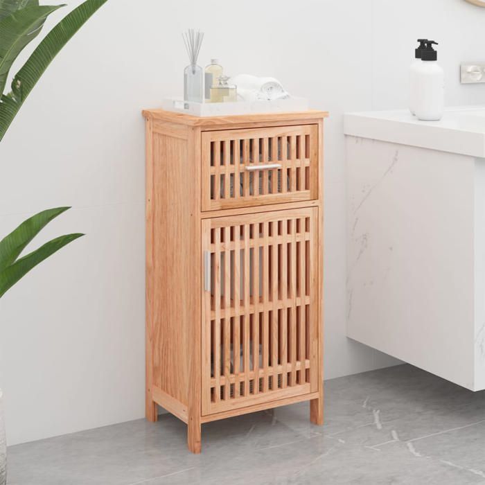 SALE 2026 Buffet bahut Brun - Armoire de salle de bain 42x29x82cm - bois massif de noyer PRO794757496