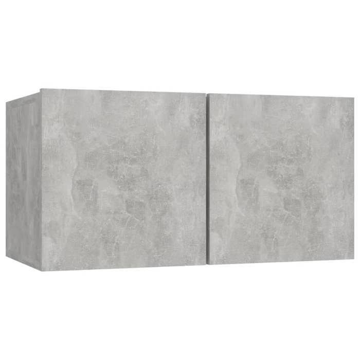 SALE Janvier MODERNE Armoires TV - MGH - Meubles TV suspendus 2 pcs - Pour salon - Gris béton 60x30x30 cm TT4240