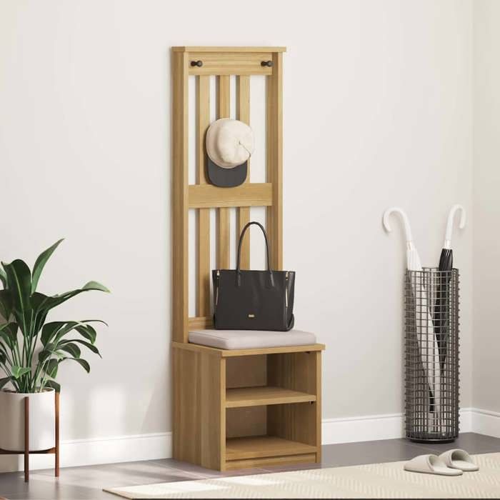NEW 2026 Portemanteau SANDNES - 1 pc - Capacité de charge max : 110 kg - 45x40x159 5 cm bois massif pin L6894