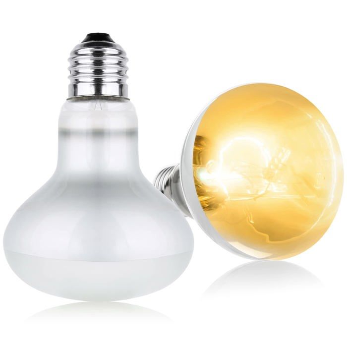 Lampe Chauffante2pcs 100W Lampe Chauffante Tortue UVA E27 Spiral Lampe Reptiles Silver Plated Glass Ampoule Lamp Chauffante