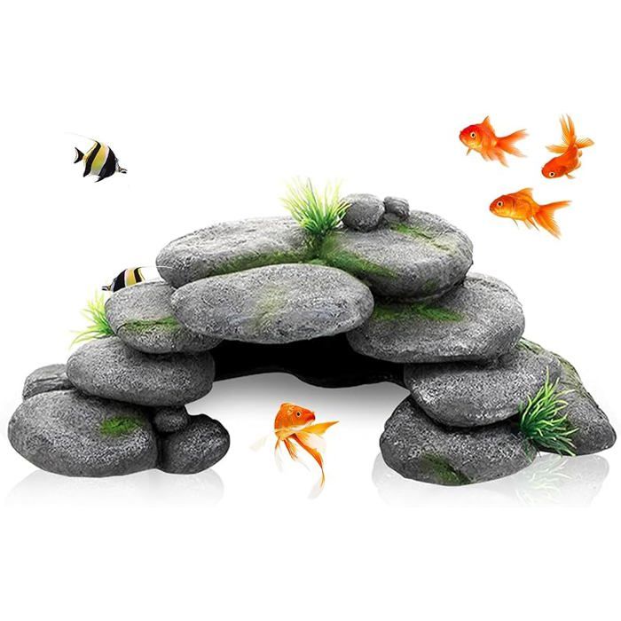 Grotte pierres tortues accessoires en résine décoration pour terrarium reptiles cachette décoration pour tortues axolotl crevettes