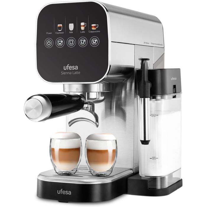 Machine à café espresso - SVATV - 20 bars - Écran tactile - Système Thermoblock - Buse vapeur - Réservoir lait 400ml - Svatv