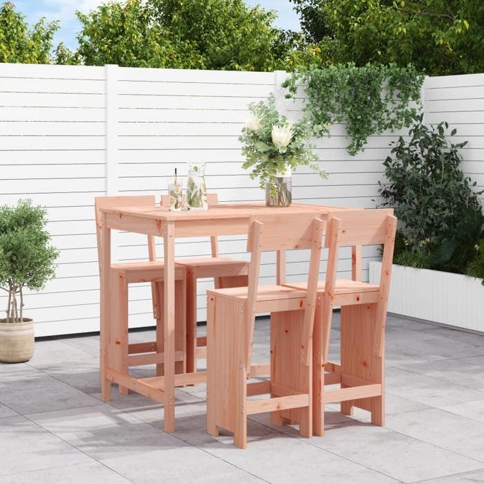 NEW 2026 Ensemble Bistrot/BAR - lot de 5 - 4 Chaises et 1 Table- bois massif de Douglas 121x82.5x110 cm S584 NEW 2026 Ensemble Bistrot/BAR - lot de 5 - 4 Chaises et 1 Table- bois massif de Douglas 121x82.5x110 cm S584