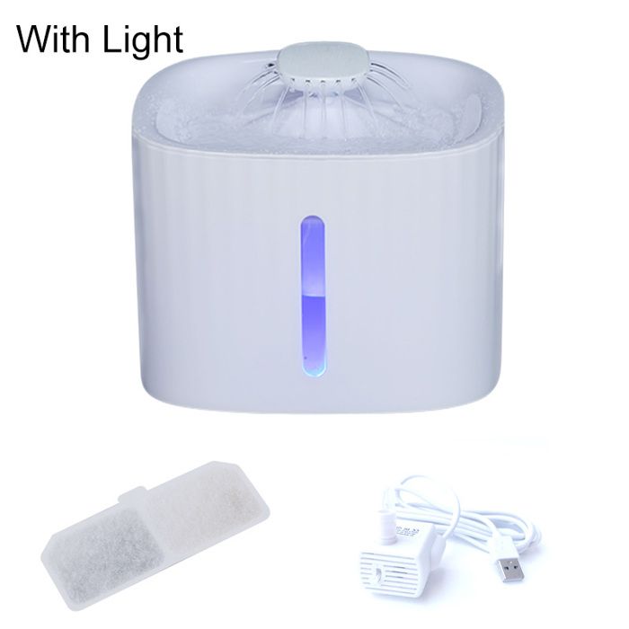 Fontaine à eau automatique pour chat - Phoesky - Plastique écologique - 3 L - Fenêtre de niveau deau - Blanc