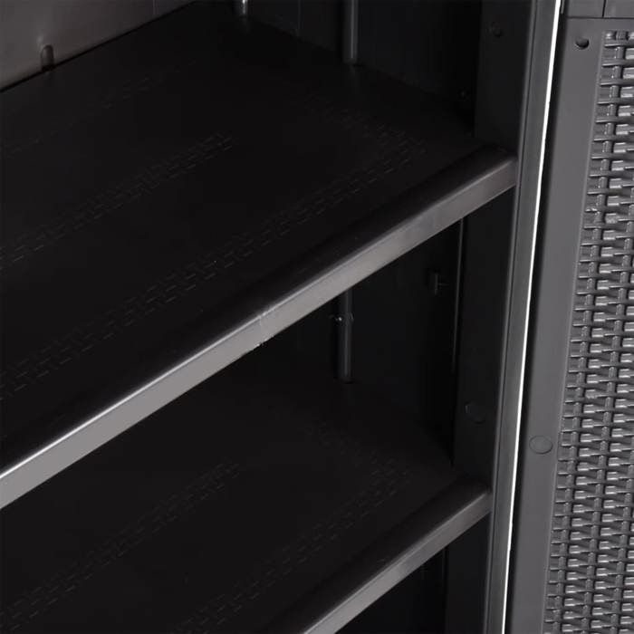 Elégant Buffet bahut Noir - Armoire de rangement de jardin Noir 65x45x172cm PP Rotin PRO7171384688477
