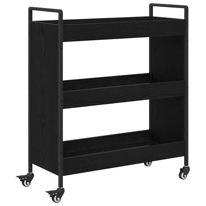 Noir Desserte - Chariot de cuisine Chêne noir 70x30x82 cm Bois dingénierie m8144