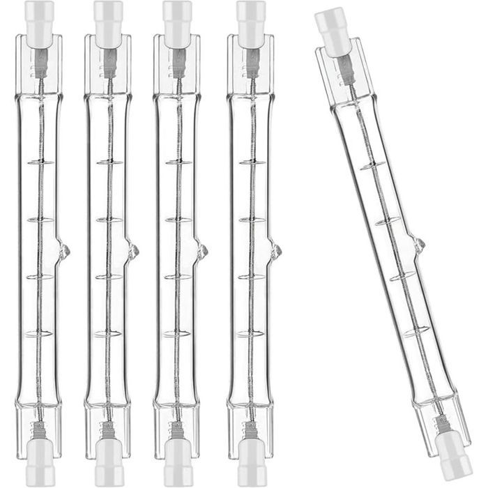 Lot de 5 R7S Ampoule Halogène 118mm 200W 230V Tige Halogène R7S 118mm Ampoule Halogène r7s Lampe Tige Halogène Dimmable pour Spot