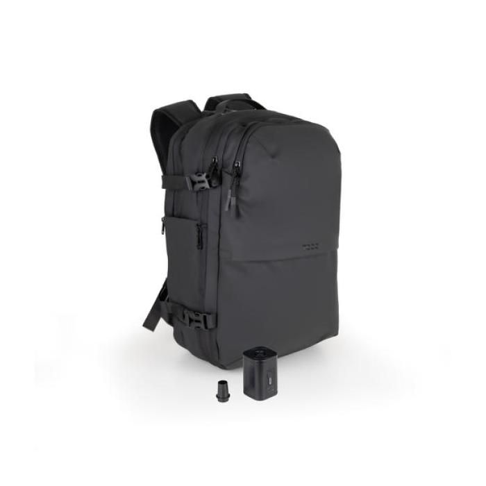 Mochila TooQ TQBP-V101-BK- Capacidad 30-55L- Negra- Incluye Bomba de Aire