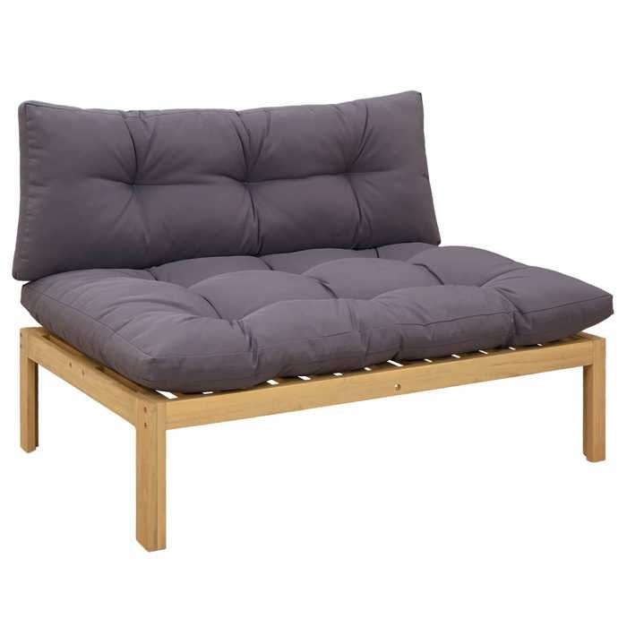 Sofa - Unité de canapé du milieu - vidaXL - bois dacacia - acacia clair et gris foncé - 2 places 4112746