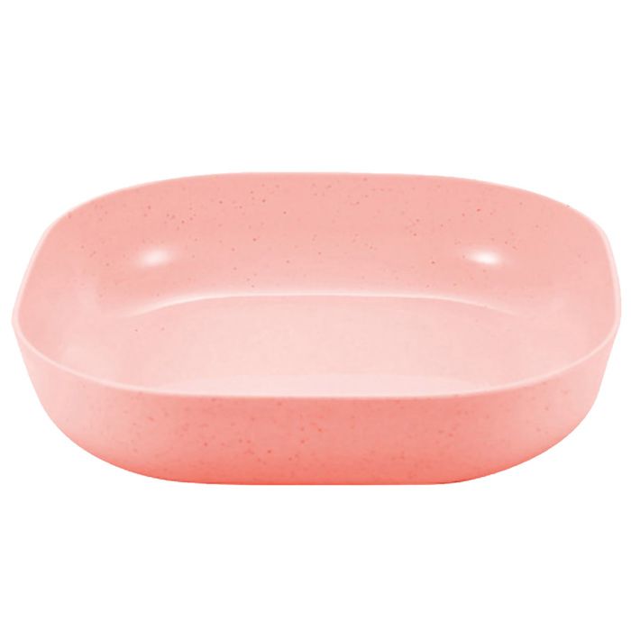 4 Assiettes carrées plastique profond résistantes incassables vaisselle camping pique-nique enfants adultes rose .