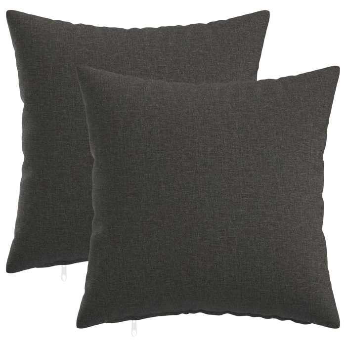 vidaXL Housse de coussin 2 pcs HEERLEN Gris foncé 30 x 30 cm 907335