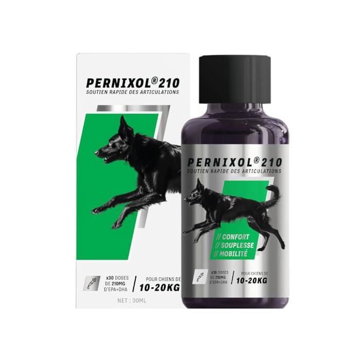 Complément alimentaire - SENSILIA - PERNIXOL210 - Huile de moule verte - 210 mg EPA+DHA/ml - Chiens 10-20 kg (Lot 2) Complément alimentaire - SENSILIA - PERNIXOL210 - Huile de moule verte - 210 mg EPA+DHA/ml - Chiens 10-20 kg (Lot 2)