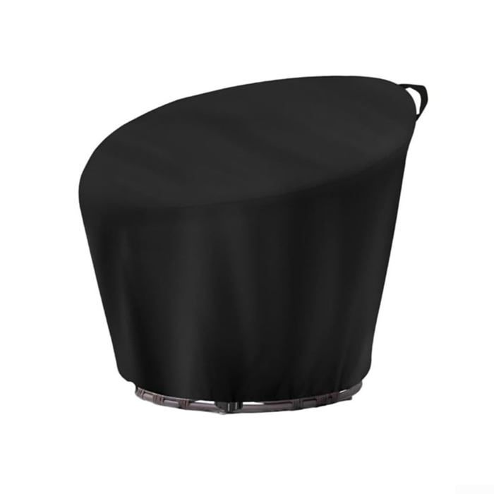 Housse chaise Papasan Oxford 210D cordon de serrage pour chaise osier soucoupe et œuf noir 132 x 51 x 89 cm VITDIPY