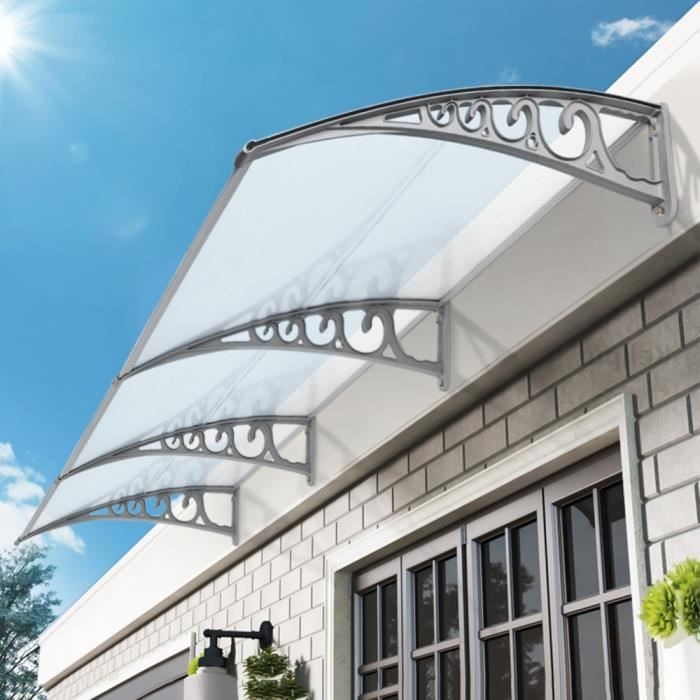 Auvent Pour Porte Auvent De Porte En Aluminium Entrée Marquise De Terrasse 100 X 200 Cm 96137725