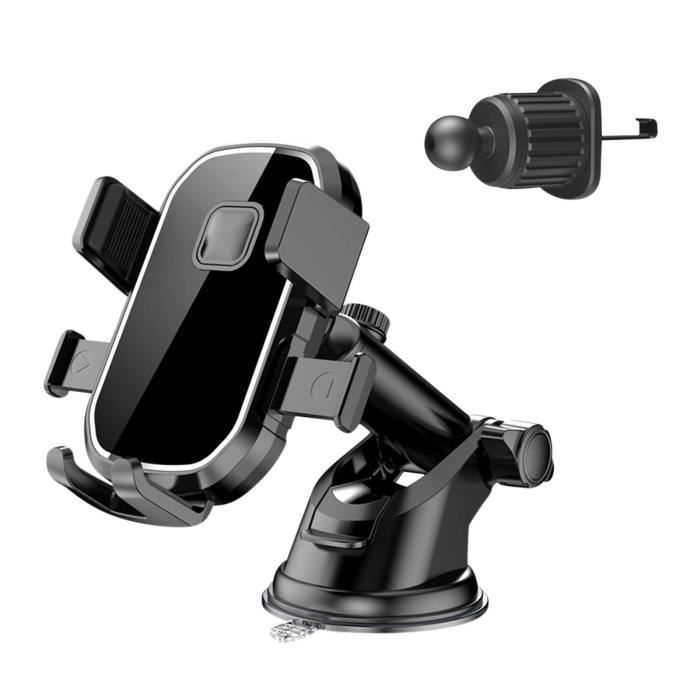 SUPPORT TÉLÉPHONE VOITURE Universel Fixation Grilles Ventilation Noir