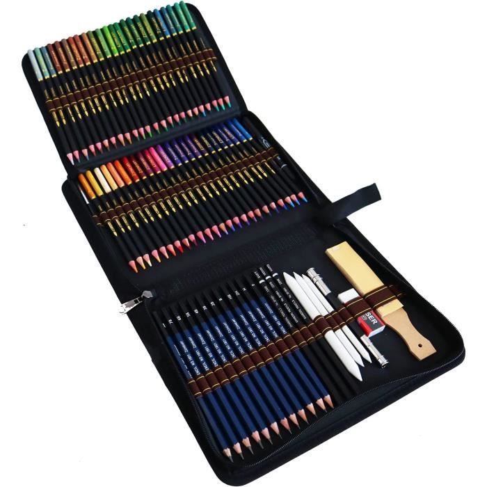 Crayons De Couleur JOYBOY 72 Pièces - Aquarellables - Trousse Toile - Idéal Artistes Et Enfants