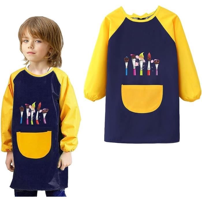 Tablier Peinture Enfant - Imperméable - Couleurs Vives - Poches - Tablier De Chef