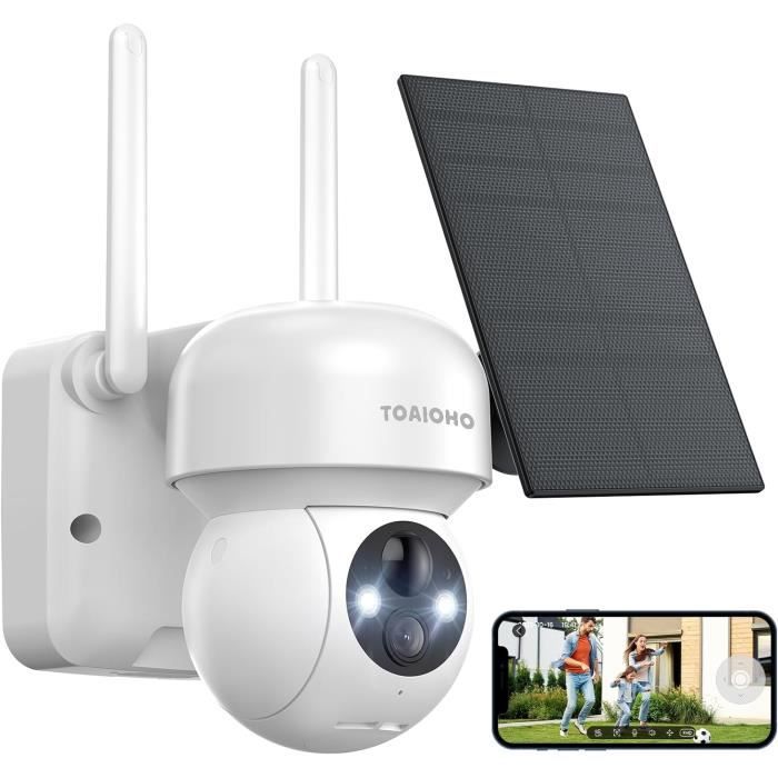 Ctronics 2K 3MP Caméra Surveillance WiFi Extérieur Sans Fil Solaire Ptz Ip Camera