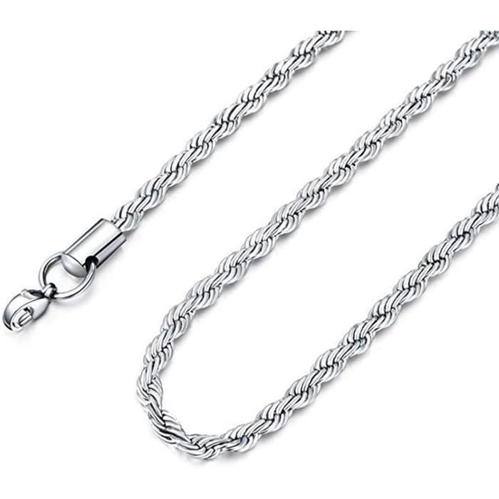 Collier Chaîne Tressée Noir - WILDFORTHEWEEKEND - Maille 2.5 Mm - Acier - Neuf